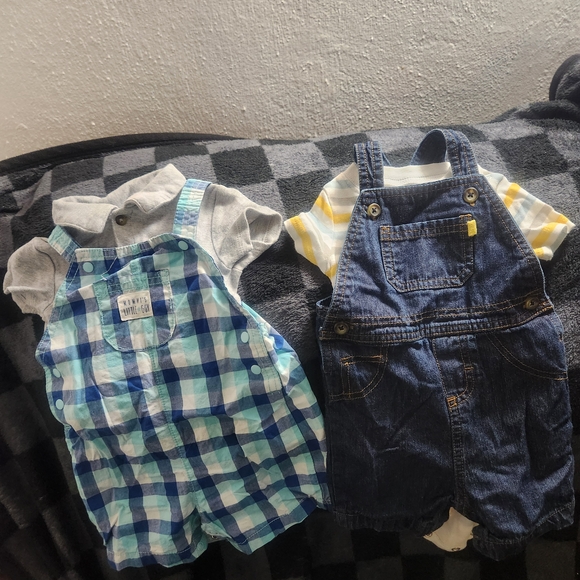 Carter's Other - Carter's Blue Checkered and Denim Kids Overalls